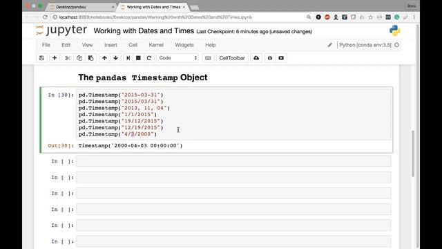 [3] Working with Dates and Times - The pandas Timestamp Object смотреть онлайн