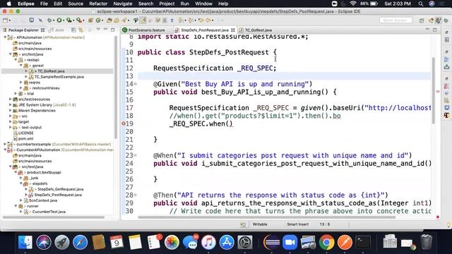 Cucumber With API Automation using rest assured - Post Request-Part 3 смотреть онлайн