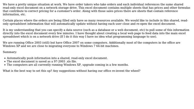 Pushing Information into a Networked/Shared Read-Only Excel File Used by Multiple People смотреть онлайн