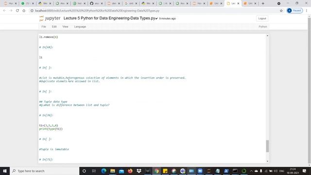 Lecture 6.1 Python for Data Engineering Data Types in Python-Arun Kumar смотреть онлайн