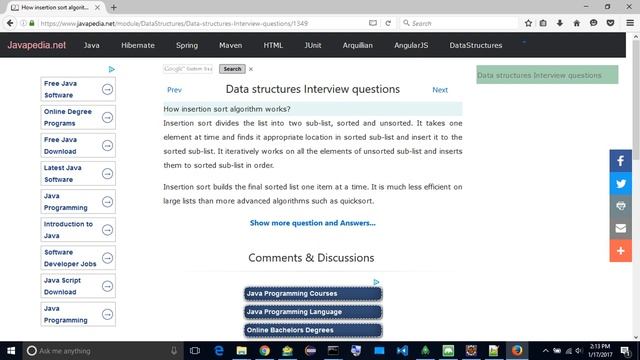 How insertion sort algorithm works?
| javapedia.net смотреть онлайн