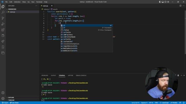 Naive Search in JavaScript смотреть онлайн