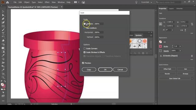 Adobe Illustrator CC 2020 3D Effects and Symbols Tutorial смотреть онлайн