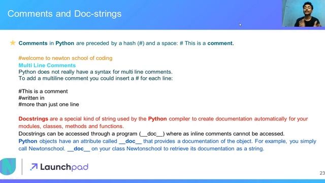 COMMENTS AND DOCSTRING IN PYTHON смотреть онлайн