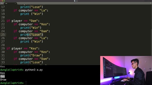 Lập Trình Python Cho Mọi Người | Game Đấm Lá Kéo | Beginner смотреть онлайн