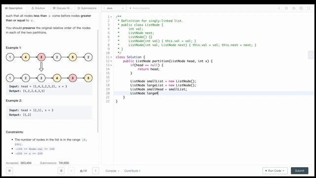 86. Partition List LeetCode || July 22 2022 смотреть онлайн