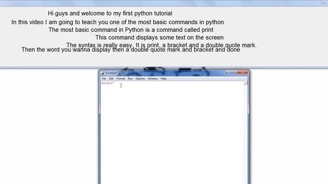Python tutorial video #1 Command "print" смотреть онлайн