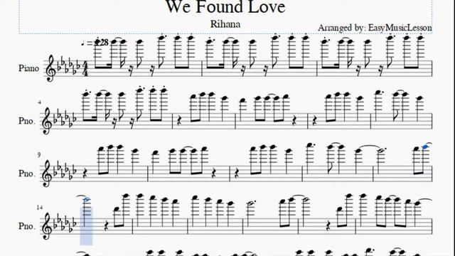 Piano Sheet Music: How to play We Found Love by Rihana смотреть онлайн