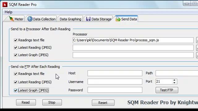 Send Data - SQM Reader Pro смотреть онлайн