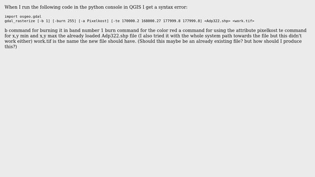 GIS: syntax error when using gdal in python console QGIS смотреть онлайн