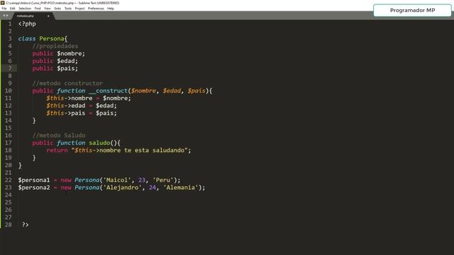 25. Programación en PHP || P.O.O. || 3. Métodos смотреть онлайн