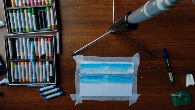 Как нарисовать море масляной пастелью ➤ sea oil pastel смотреть онлайн