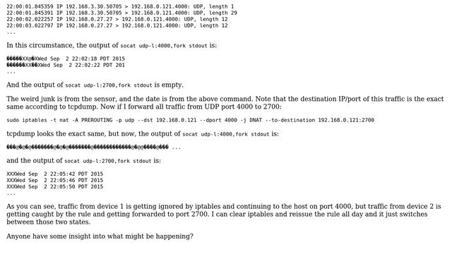 Unix & Linux: iptables is treating traffic from different hosts differently in spite of rules смотреть онлайн