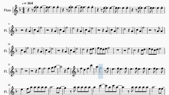 Flute Sheet Music: How to play Running With The Wolves by AURORA смотреть онлайн