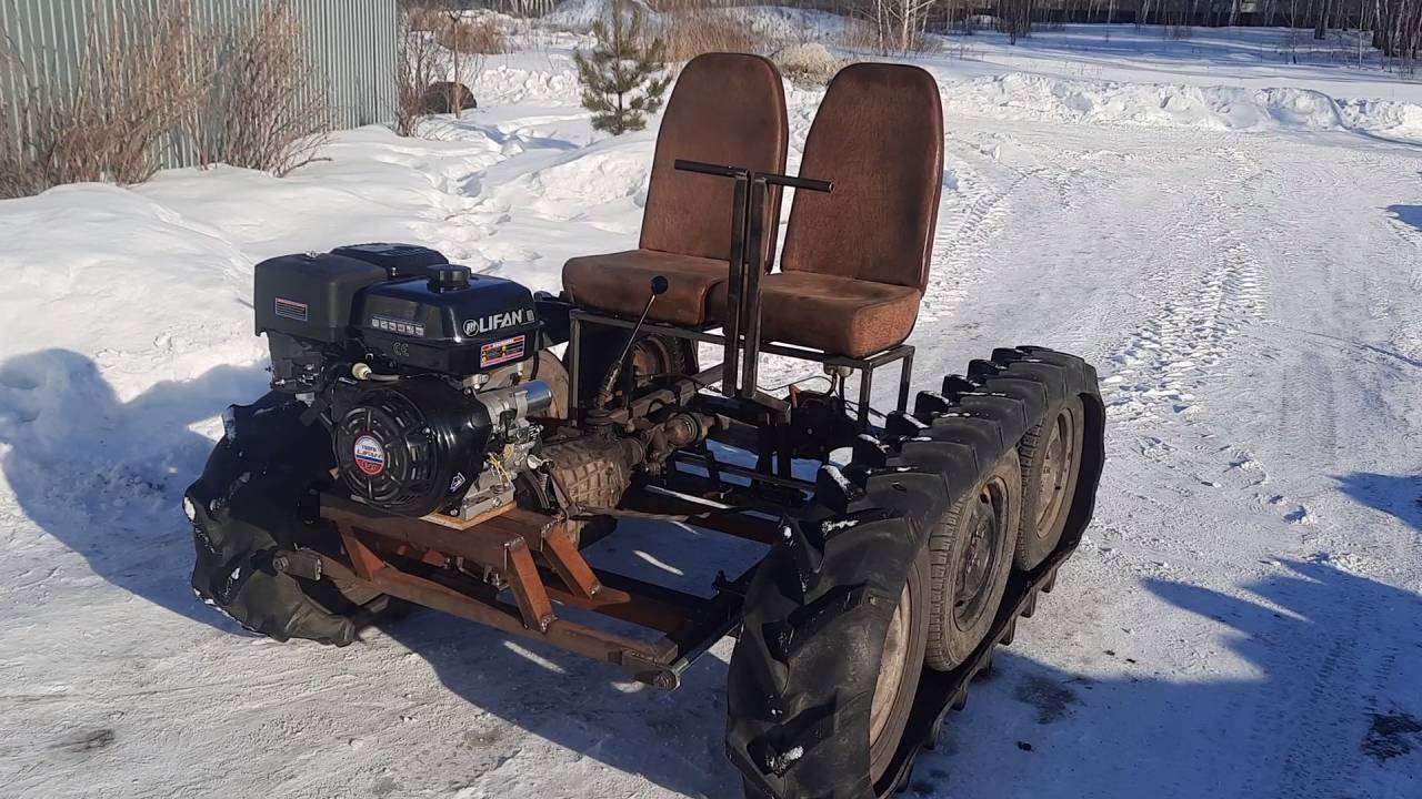 Гусеница из старой тракторной покрышки. смотреть онлайн