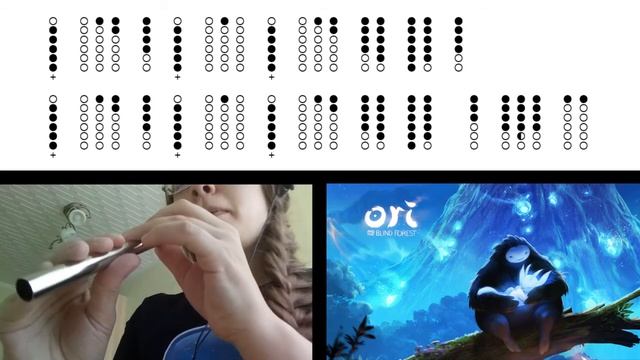 Ori and The Blind Forest (main theme) on Tin Whistle D + tabs tutorial смотреть онлайн