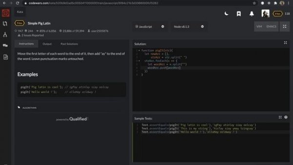 CodeWars || Simple Pig Latin || JavaScript || Code Challenge
