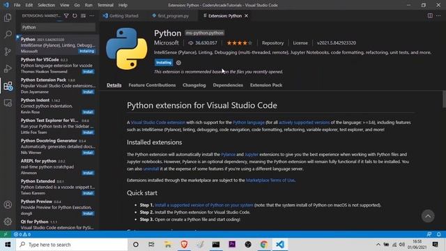 Writing & Executing First Python Program In Visual Studio Code смотреть онлайн