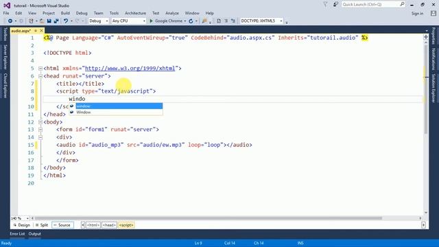 Audio Playing in page load using Javascript in Asp,Net смотреть онлайн