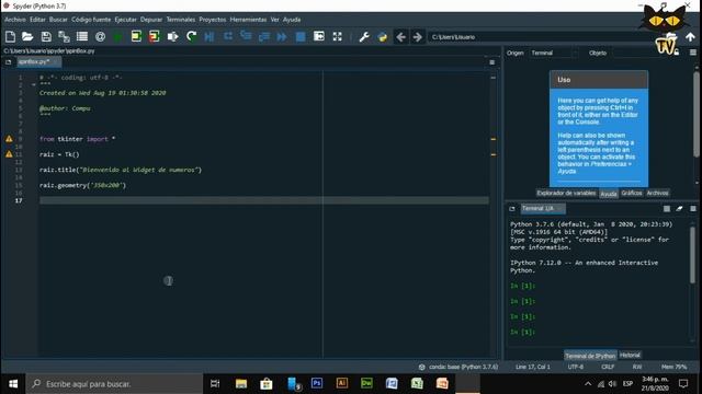Python Interfaz gráfica Tkinter (SpinBox) смотреть онлайн