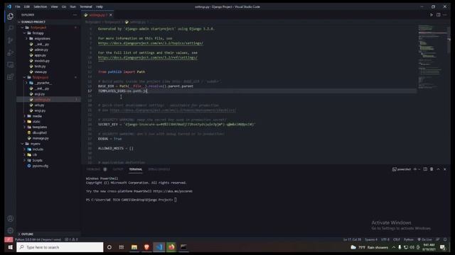 Learn Django Full-Stack | Download Visual Studio Code | Elaborating settings.py | Tutorial 02 смотреть онлайн