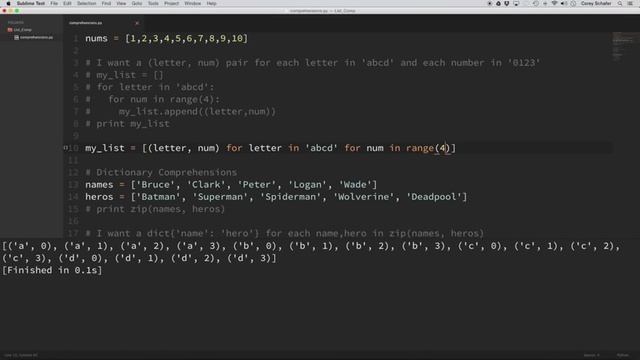 Python Scripting Tutorial Comprehensions How they work and why you should be using them смотреть онлайн