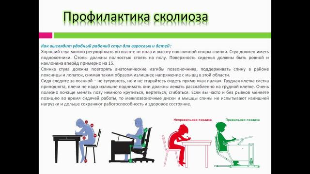 Видеоконсультация по профилактике сколиоза