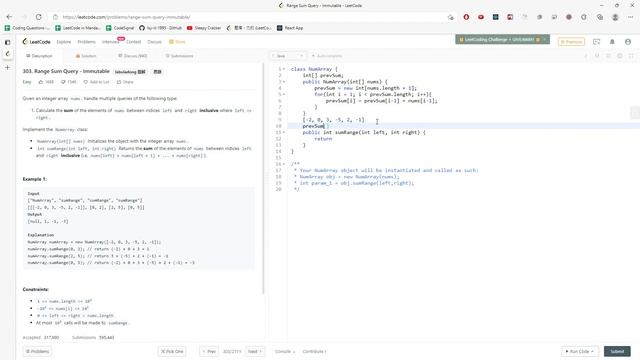 LeetCode 303 | Range Sum Query - Immutable | PrevSum | Java смотреть онлайн