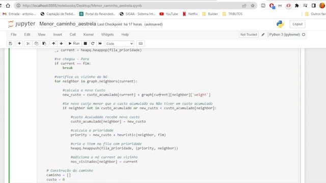Problema do caminho mais curto, Algoritmo A* , usando o pacote Python - NetworkX . 2/2 смотреть онлайн