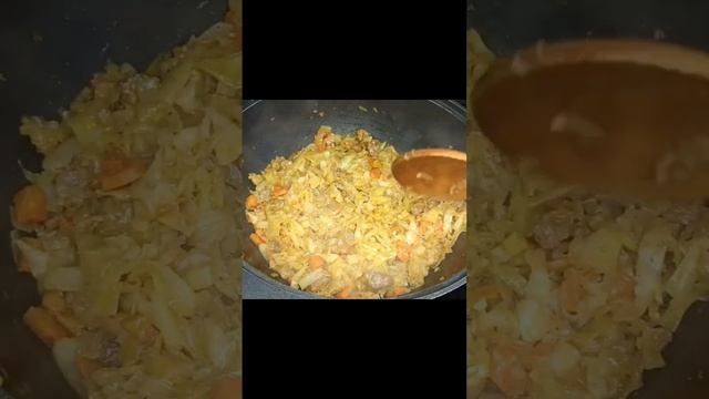 Вкусный ужин иль обед посмотри скорей рецепт.Я капусту потушу и домашних угощу