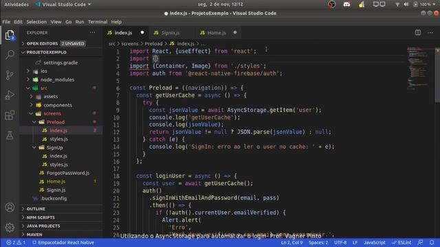 Utilizando o AsyncStorage para automatizar o login 3/3 смотреть онлайн