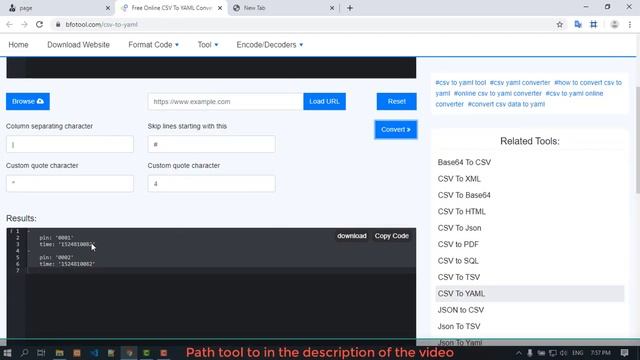 Free Online CSV To YAML Converter смотреть онлайн