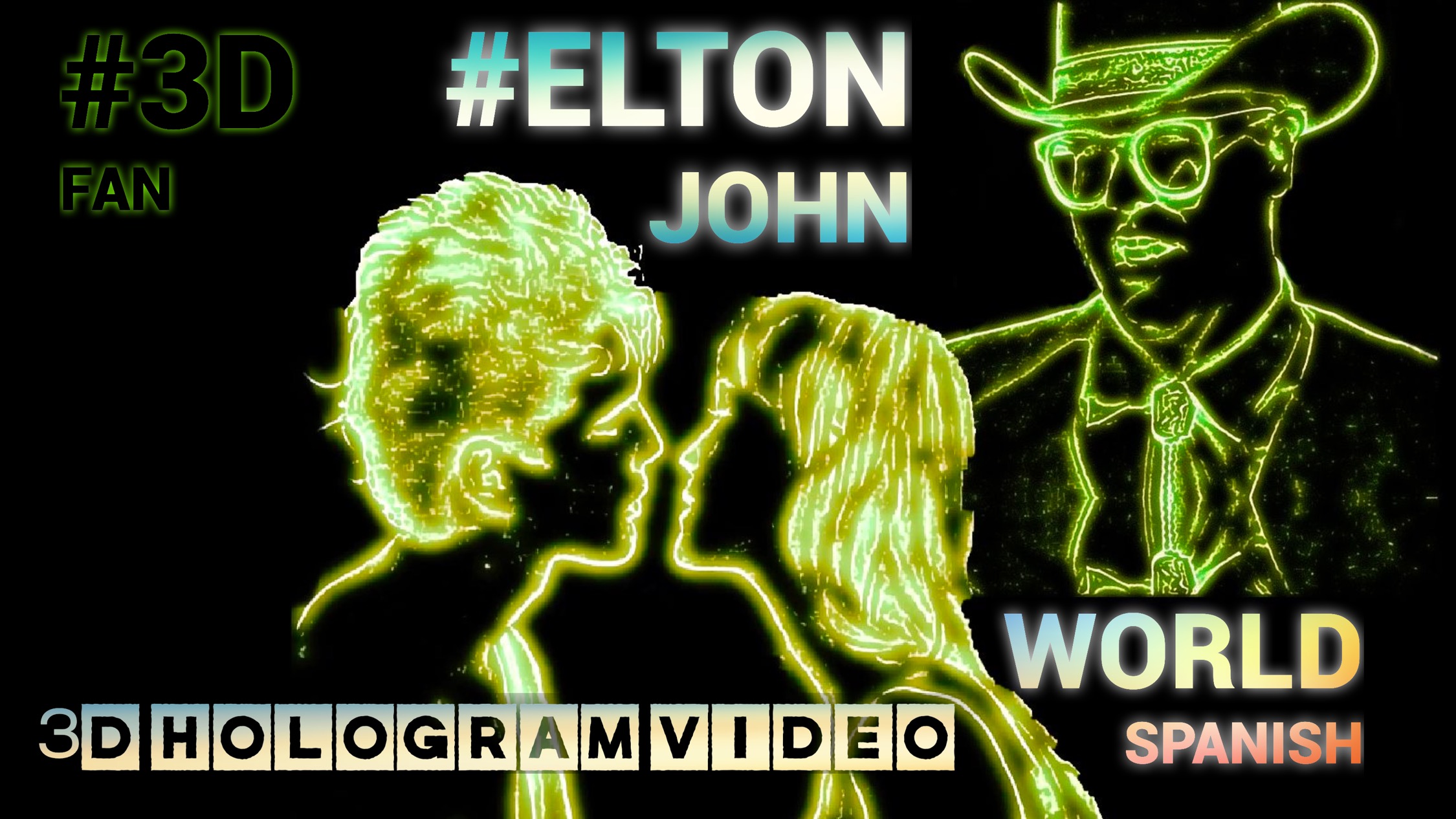 World Spanish. 4К. 3D голограмма. Для 3D  вентилятора. #3dhologramfan #hologram #4k