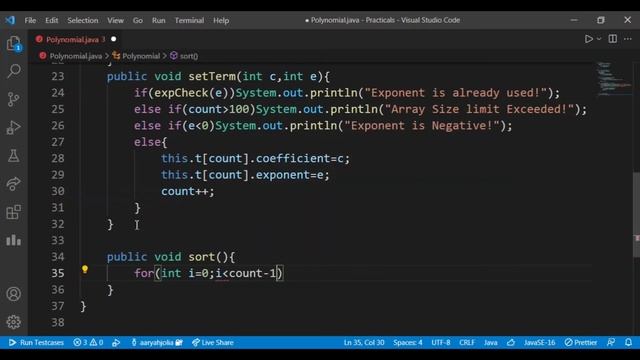 OOPS 6-B :Use of array of Term class in another class with functionalities like sorting, Validation смотреть онлайн