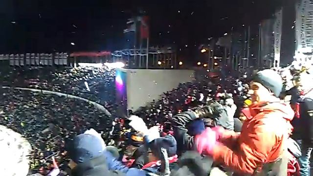 Wave at Olympic Stadium in Helsinki during biggest hockey game in Nordic смотреть онлайн