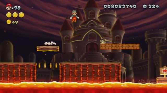 New Super Mario Bros. U Secret Exit Walkthrough - Peach's Castle-1: Meteor Moat смотреть онлайн