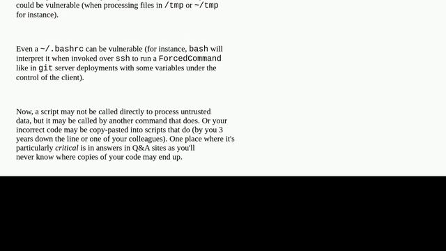 Security implications of forgetting to quote a variable in bash/POSIX shells смотреть онлайн