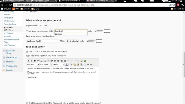 Konfiguracja wtyczki WP Popup Scheduler - Wordpress смотреть онлайн