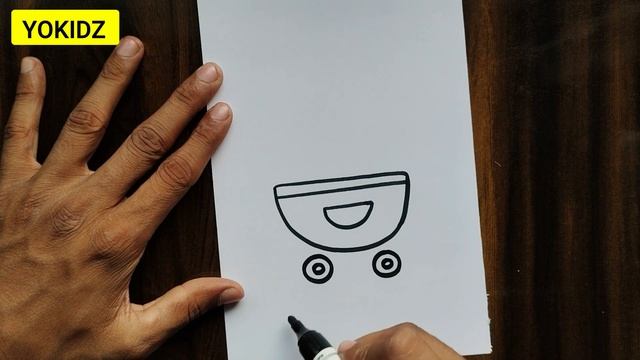 How To Draw Baby Stroller | How To Draw Perambulator | How To Draw A Baby Carriage смотреть онлайн