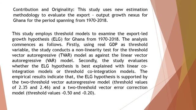 Export Led Growth Hypothesis for Ghana A TVAR & TVECM Analysis EFL 2020 72 92 103 смотреть онлайн