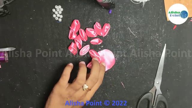 Zinnia Flower making with Pink color Ribbon | Alisha Point смотреть онлайн
