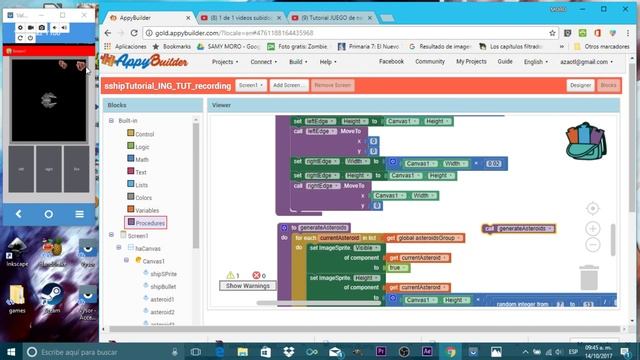 Make a Spaceship Game Asteroids in MIT App Inventor | AppyBuilder Thunkable p02 смотреть онлайн