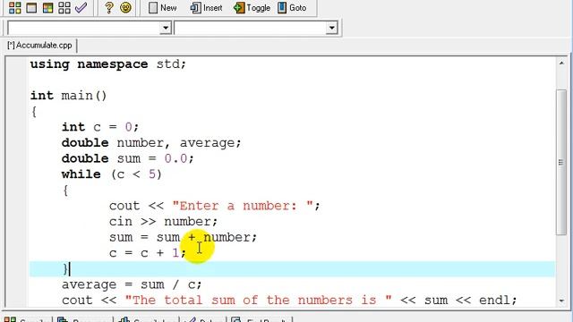 C++ Accumulator (Running Sum) смотреть онлайн