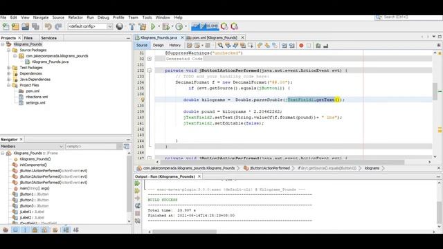 Kilograms To Pounds Using Swing in Java смотреть онлайн