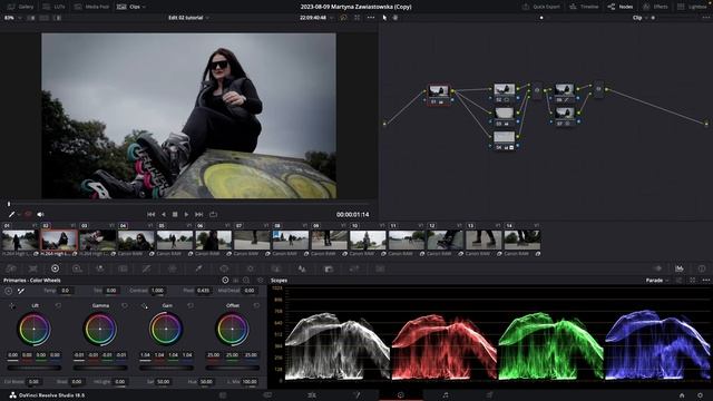 Jak dopasować kolory różnych kamer | Sony i Canon | color matching | Davinci Resolve смотреть онлайн