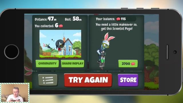 ►Позитивная игра Zombie Got A Pogo :) смотреть онлайн