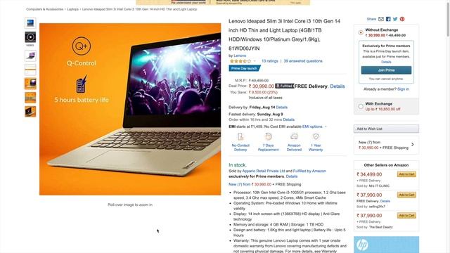 Lenovo IdeaPad Slim 3i Review | Amazon Prime Day 6th August Offer | i3, 4GB RAM, 1TB HDD, Windows 1 смотреть онлайн