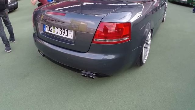 Audi A4 Cabriolet B7 Cabrio G-ride Vossen wheels lowered tuning show car walkaround + interior K122 смотреть онлайн
