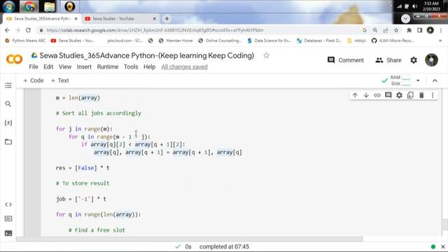 Day 116 Job Sequencing Problem using Greedy method Using Python смотреть онлайн