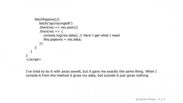 JavaScript : Vue JS returns [__ob__: Observer] data instead of my array of objects